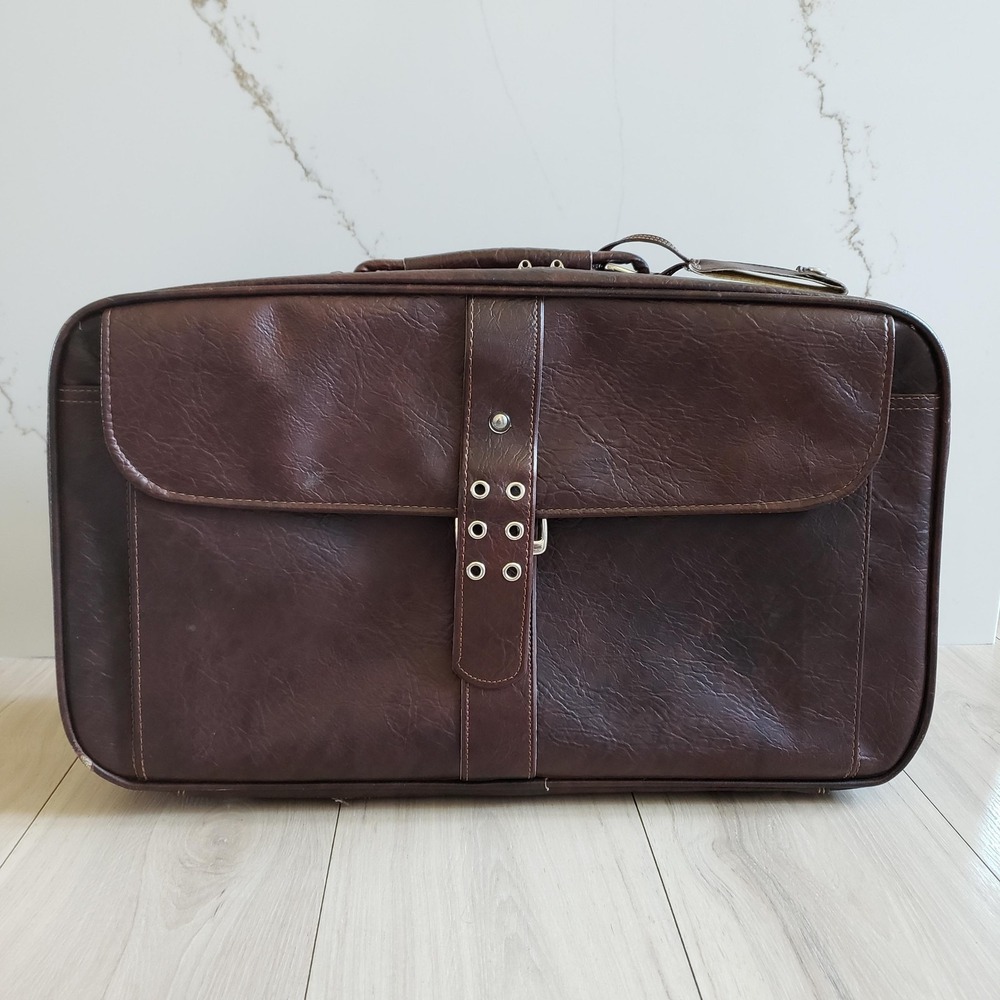 Vintage Samsonite Suitcase Silhouette II Brown 22" Soft Travel Bag Men Luggage